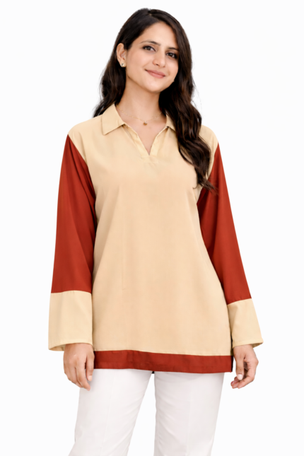Modest Casual Collared Top