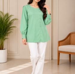 Fresh Green color women shirt
