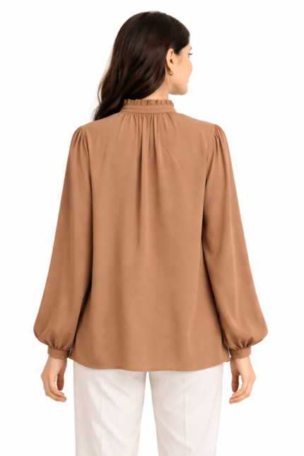 Tie Neck Long Sleeve Top