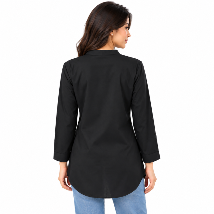Women's black cotton tunic relaxed fit