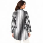 RiyaLux black and white striped tunic top back view